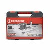 Weller Crescent 3/8 in. drive Metric and SAE 6 and 12 Point Socket Wrench Set 35 pc CTK35